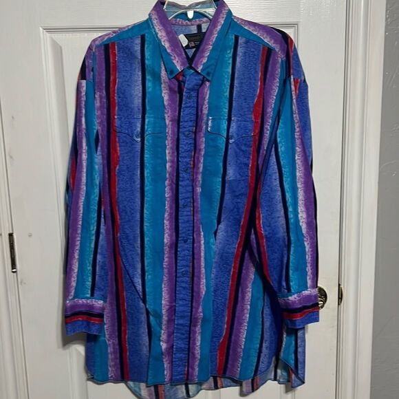 🔥Vintage PANHANDLE SLIM Western Button Cotton Shirt - EXCELLENT -Sz 19-35 (2XL) - Picture 1 of 8